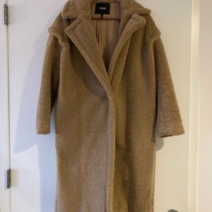 Maje Shearling Camel Teddy Coat
